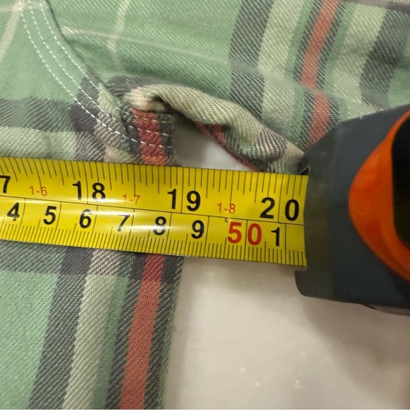 Lauren Ralph LRL Flannel Shirt Sz Small Button Up Plaid Sage long Sleeve - Picture 5 of 9